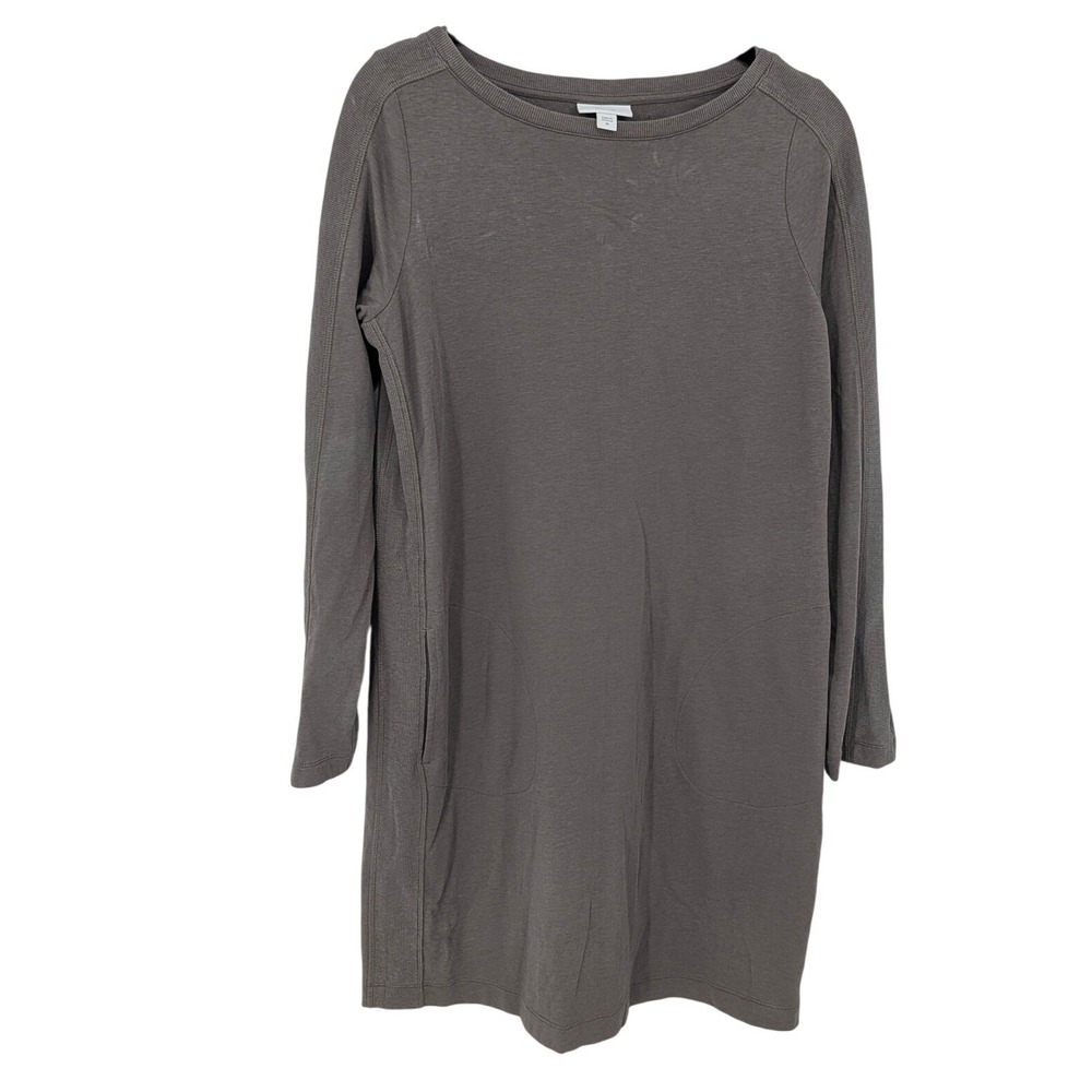 Pure Jill J Jill Tunic Dress Women XS Gray Pima Cotton Modal Long Sleeve Pockets